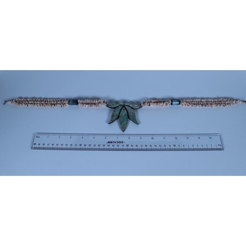 Lovely Abalone Shell Statement Necklace Large Aba… - image 5